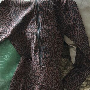 Animal Print Long Sleeve legging suit